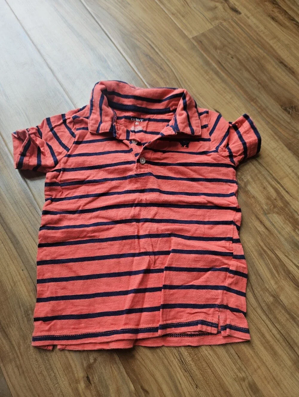 Kids Carters Navy Striped Polo Shirt 4t